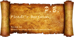 Pintér Bertalan névjegykártya