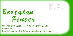 bertalan pinter business card